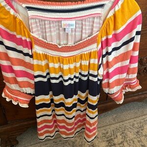 LuLaRoe Women's Colorful Striped Blouse